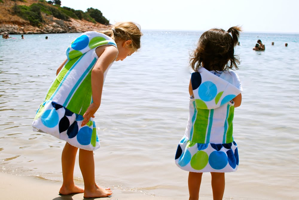girls towelling beach dress