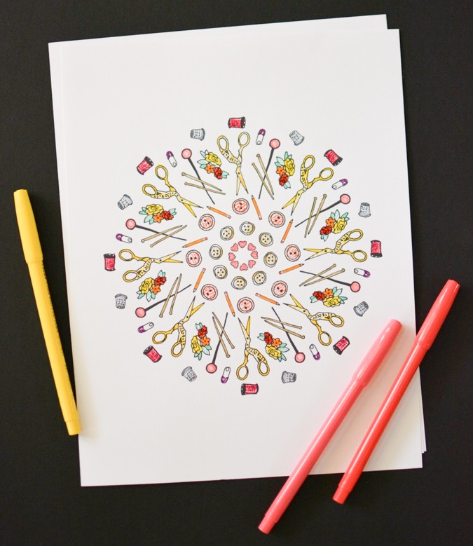 Sewing Coloring Page - Free Printable!