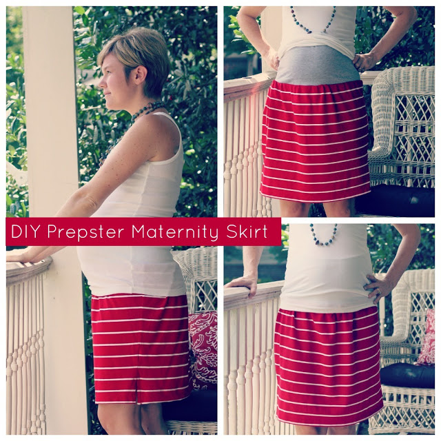 DIY Prepster Maternity Skirt Tutorial polo shirt recycled upcycled sewing