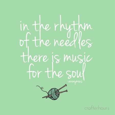 in the rhythm of the needles there is music for the soul …